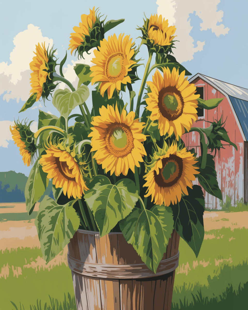 Barnyard Sunflowers
