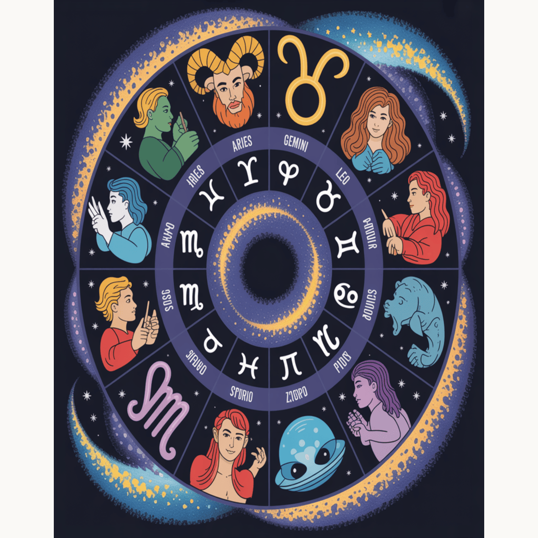 Cosmic Zodiac Wheel