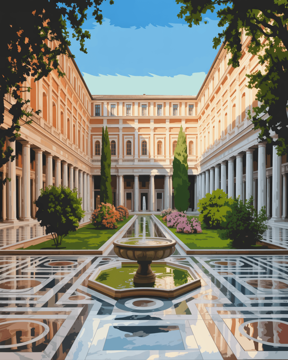 Palatial Garden Courtyard