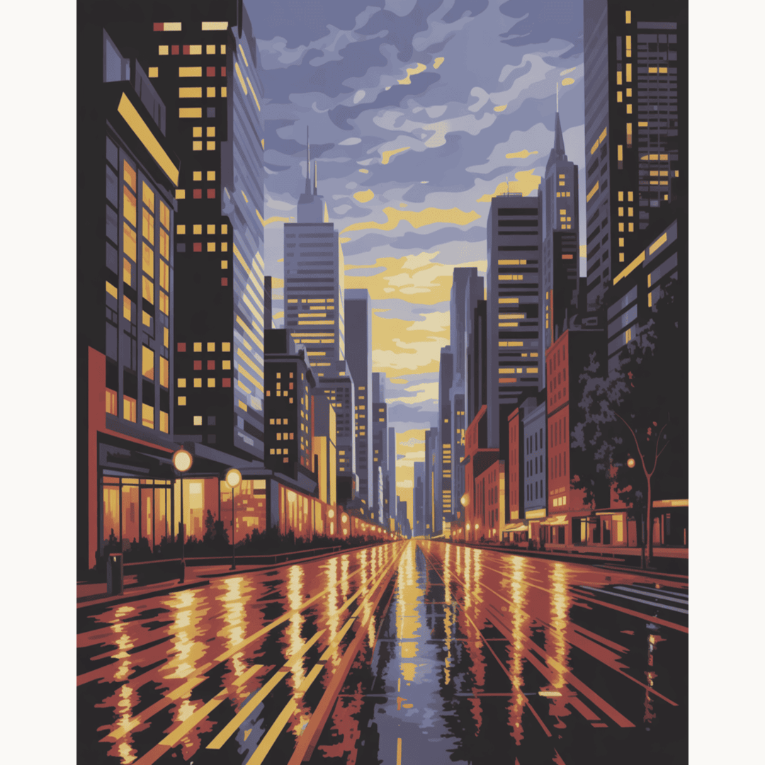Rainlit Avenue Glow