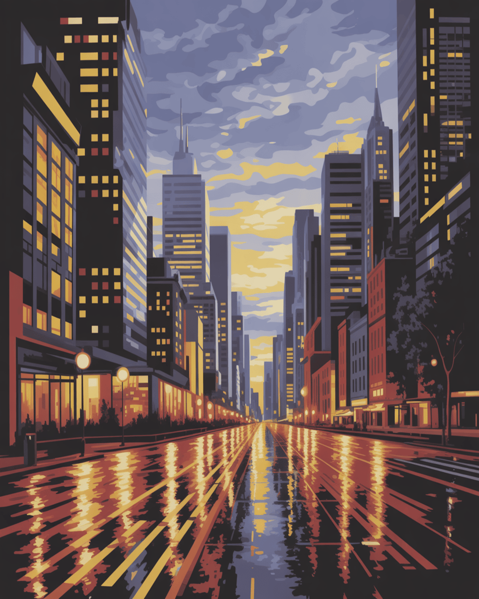 Rainlit Avenue Glow