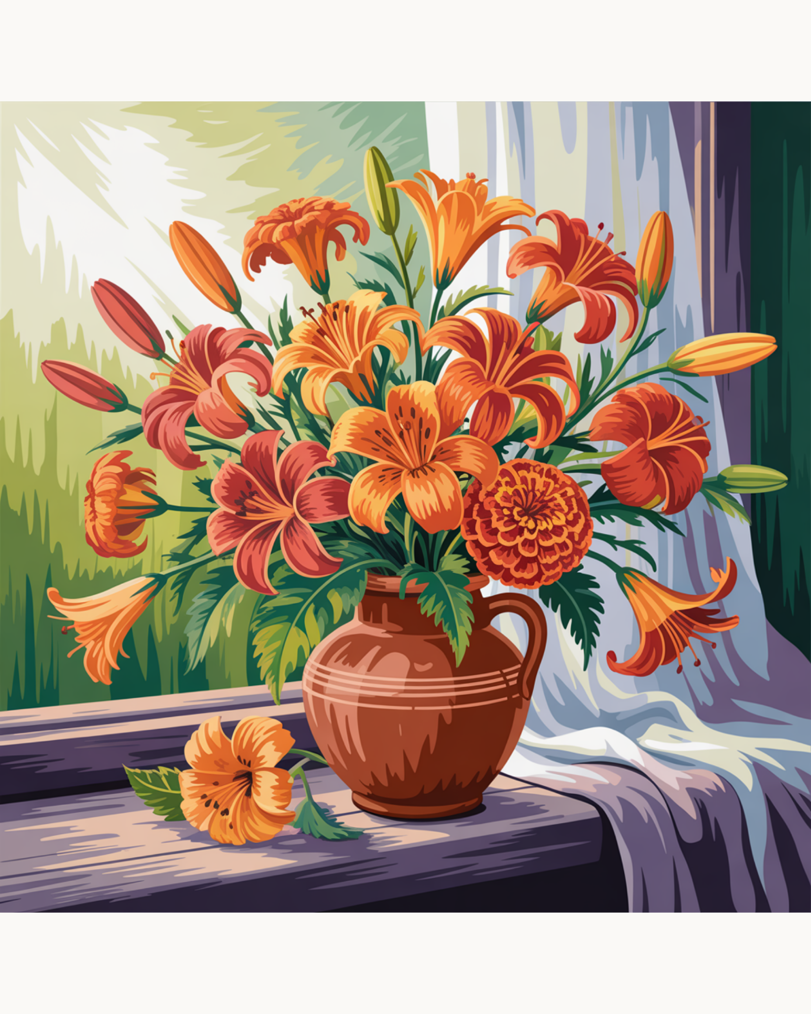 Sunset Lily Vase