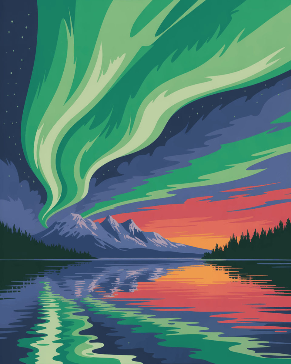 Aurora Mountain Sky