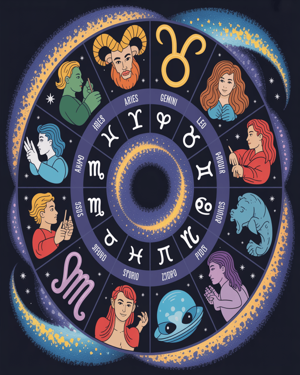 Cosmic Zodiac Wheel