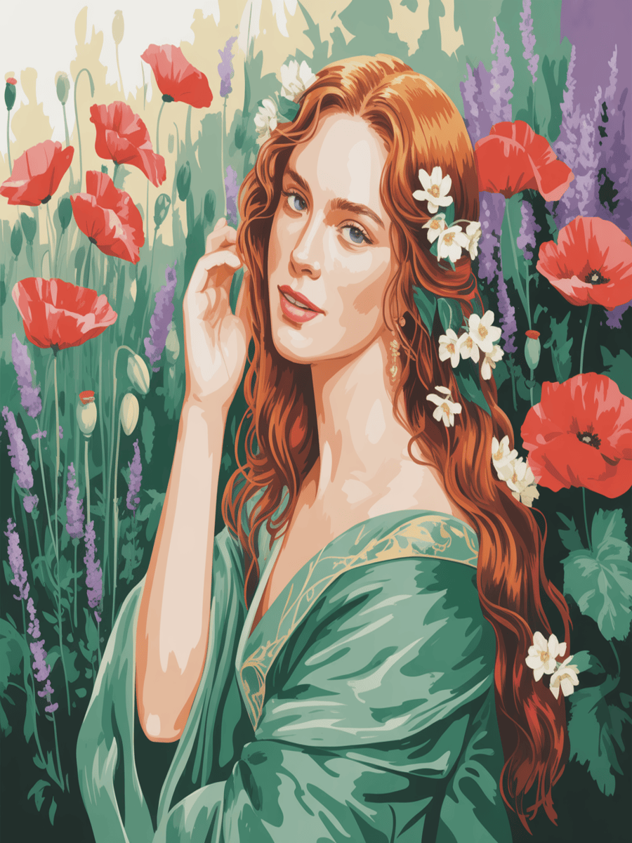 Floral Redhead Charm
