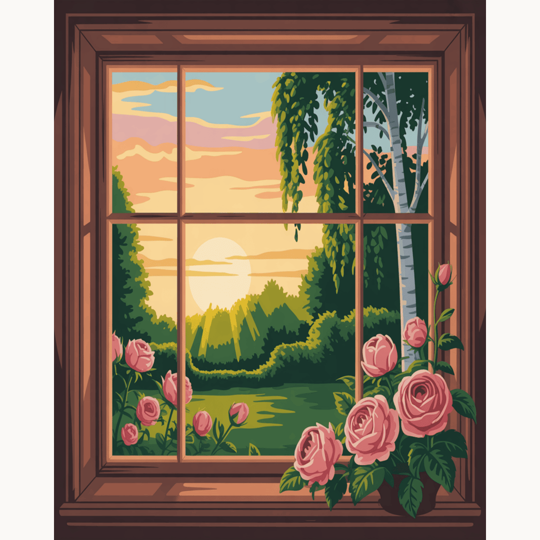Floral Window Sunrise