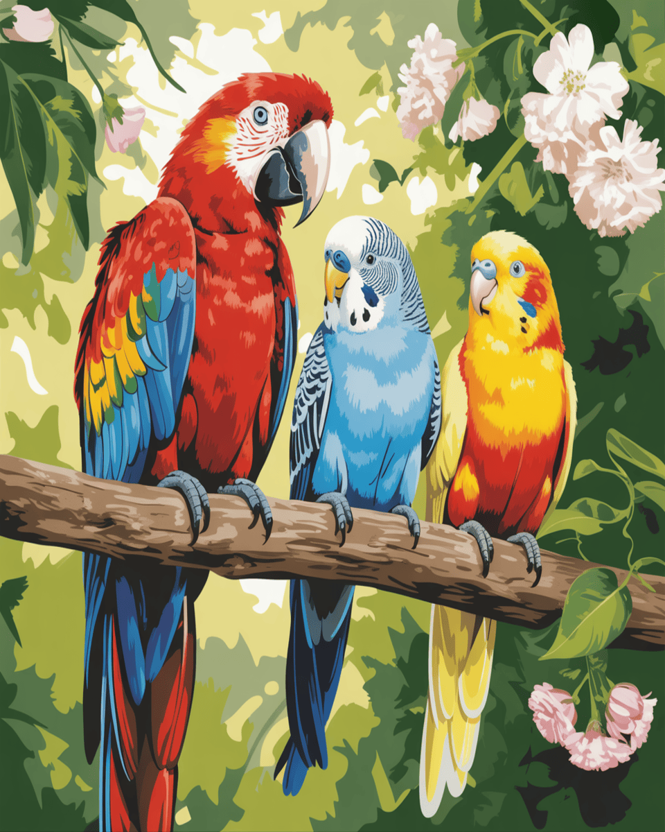 Parrots on a Branch