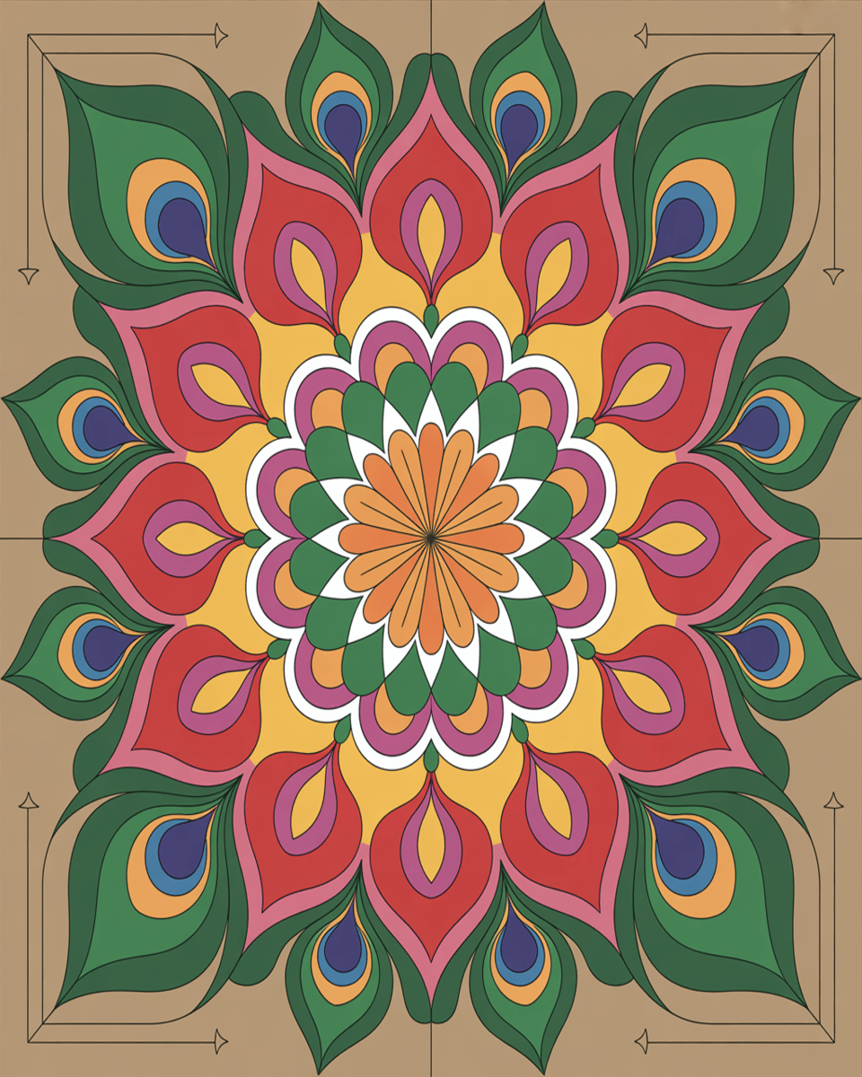 Peacock Rangoli Art