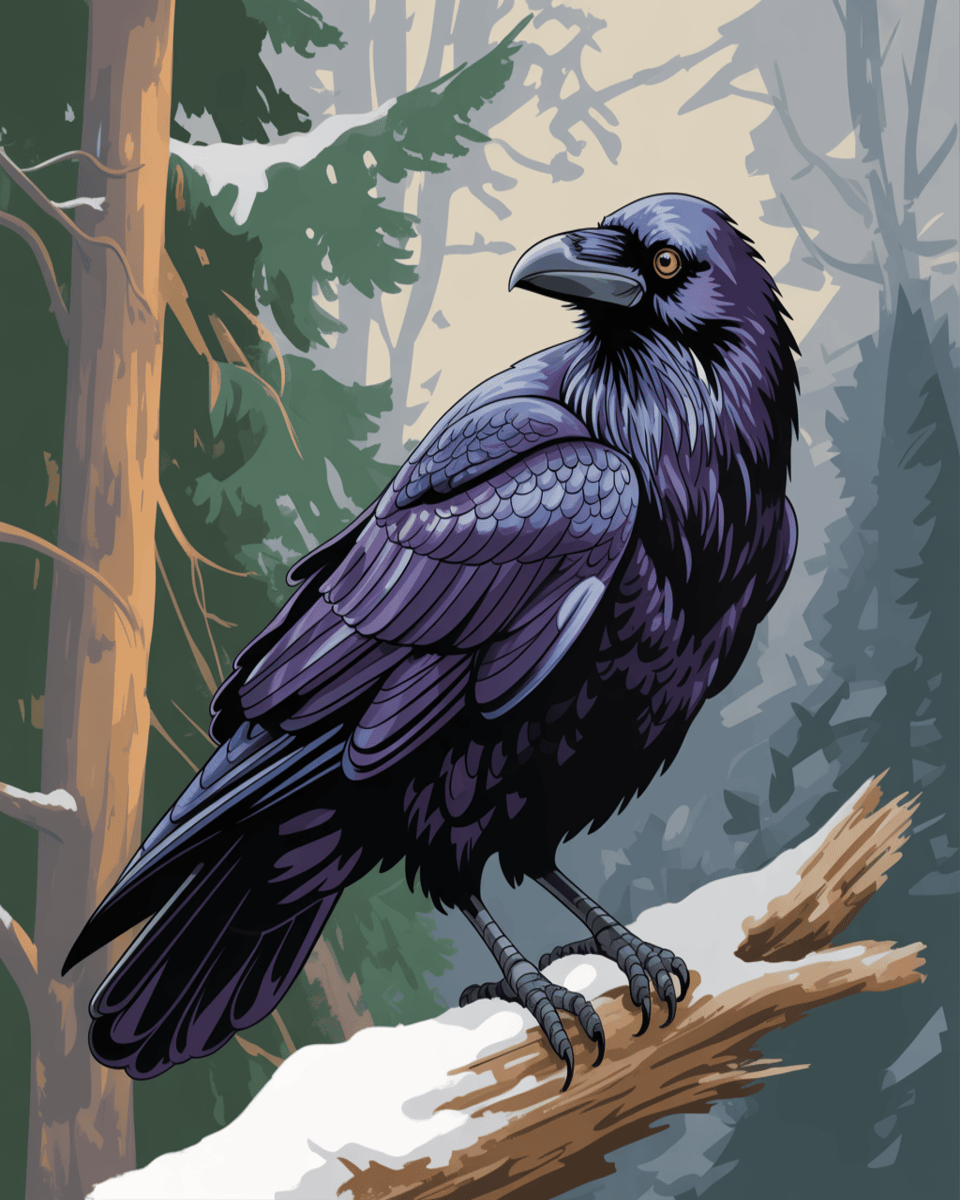 Raven on Snow