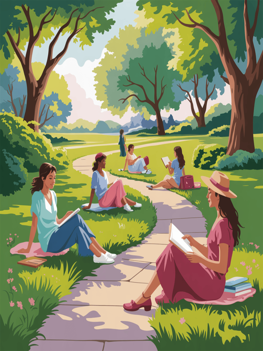 Readers In Park