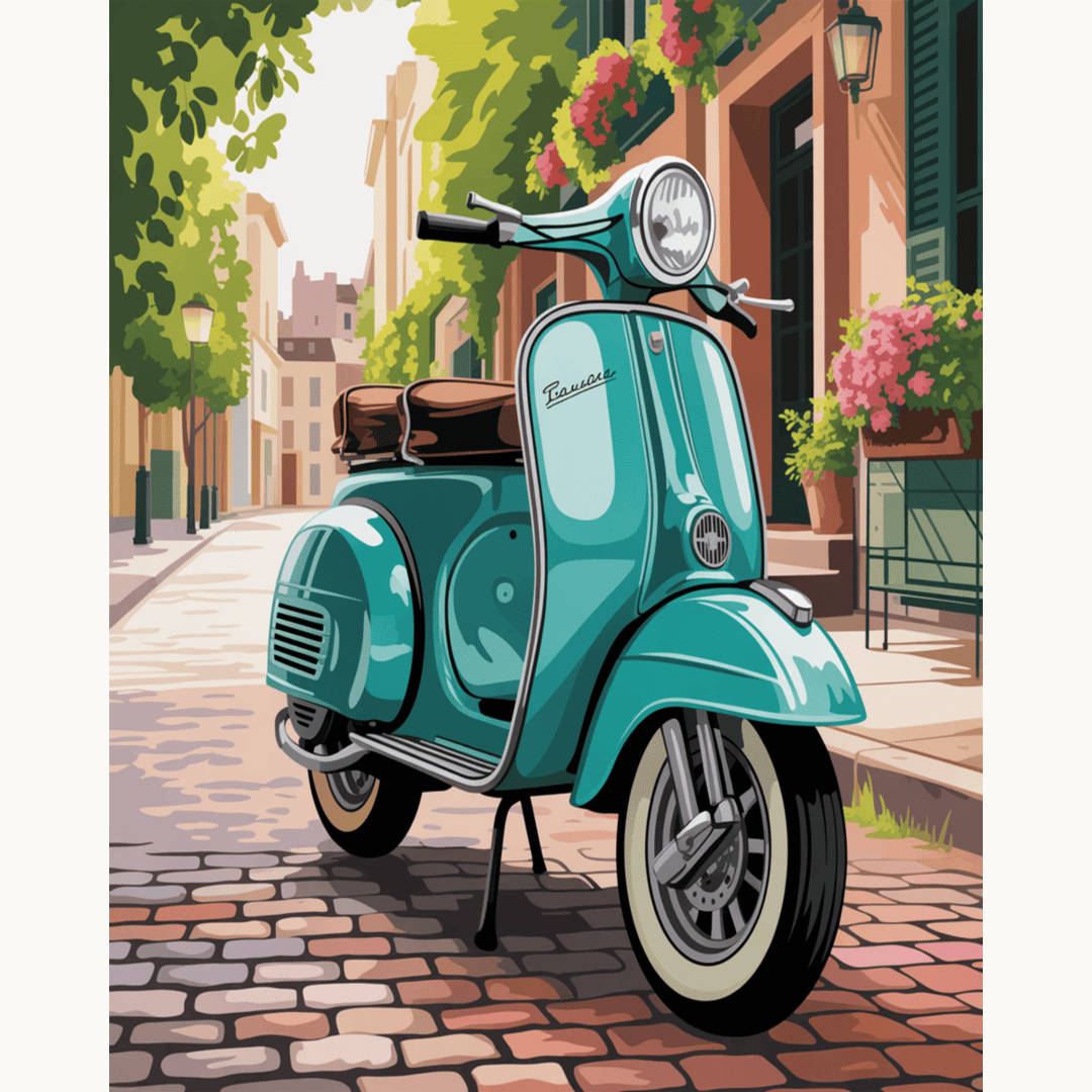 Retro Teal Scooter