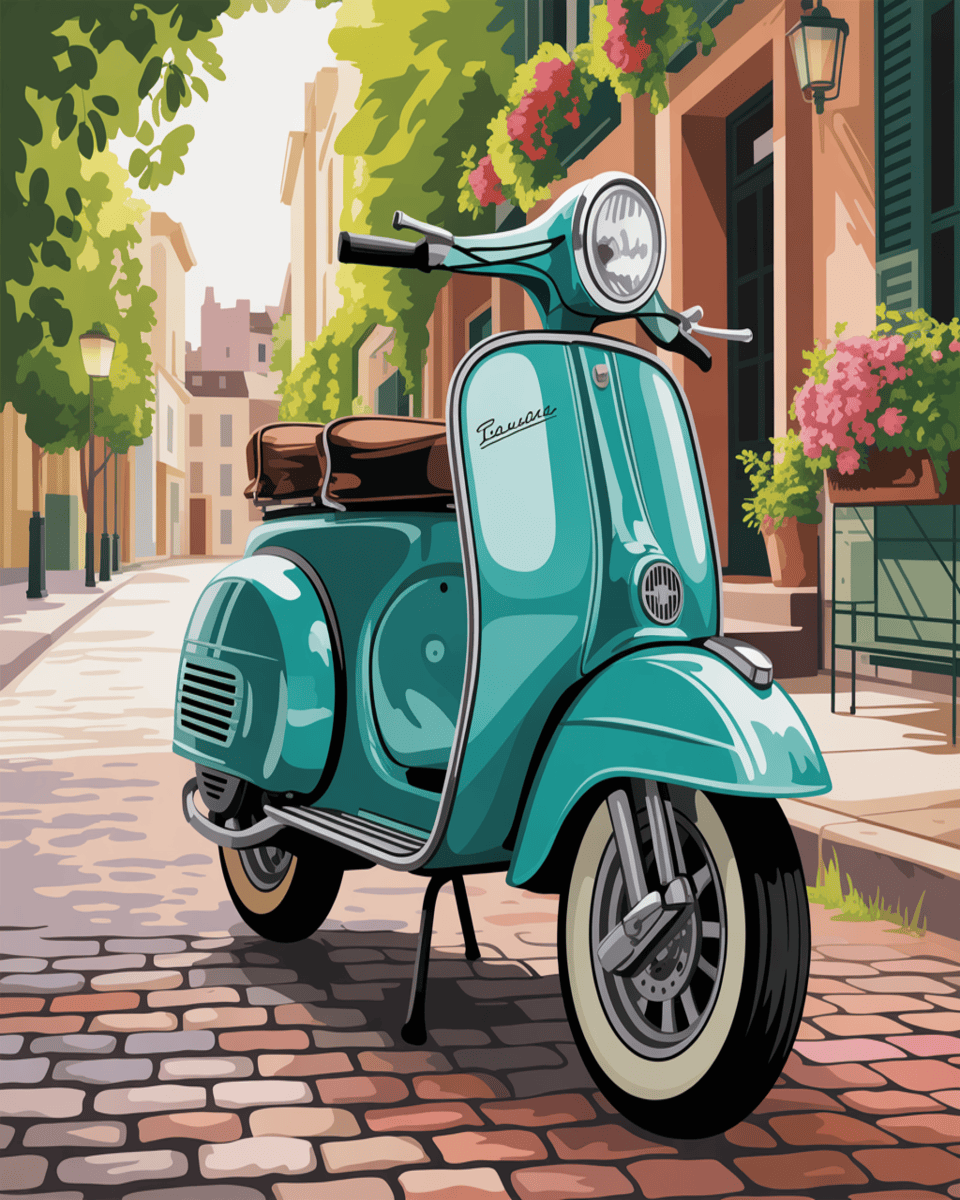 Retro Teal Scooter