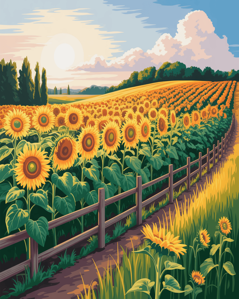 Sunflower Field Sunset