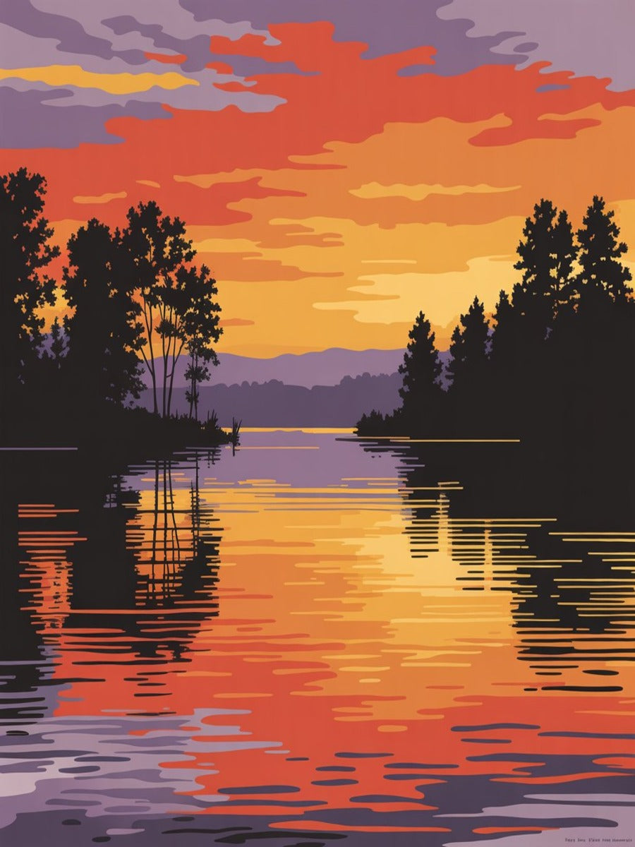 Sunset Lake Reflection