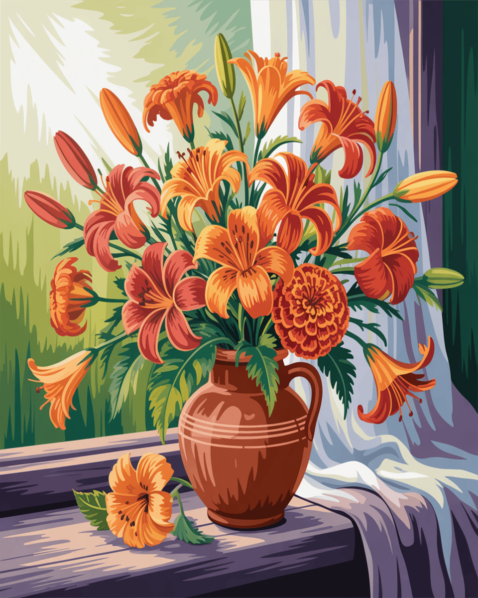 Sunset Lily Vase