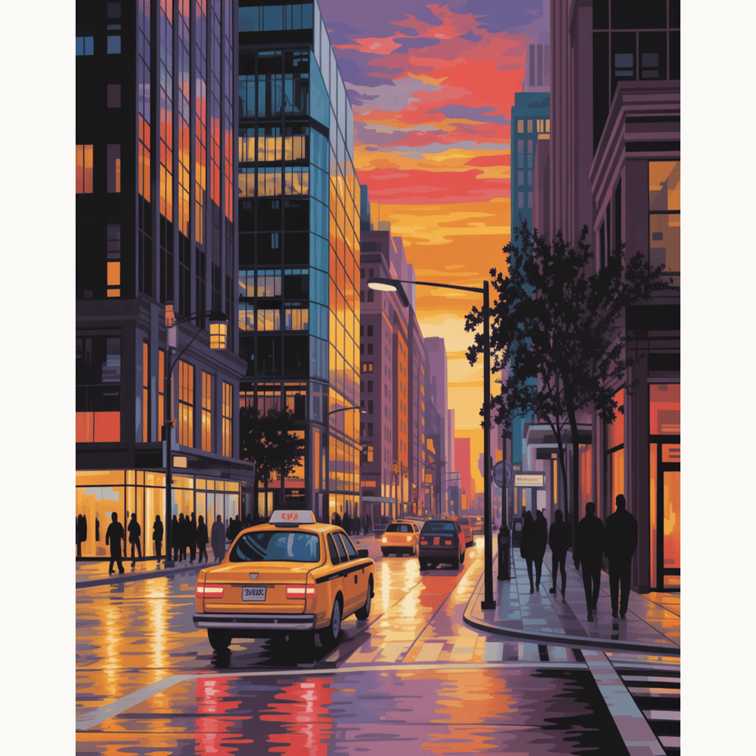 Sunset Taxi Ride