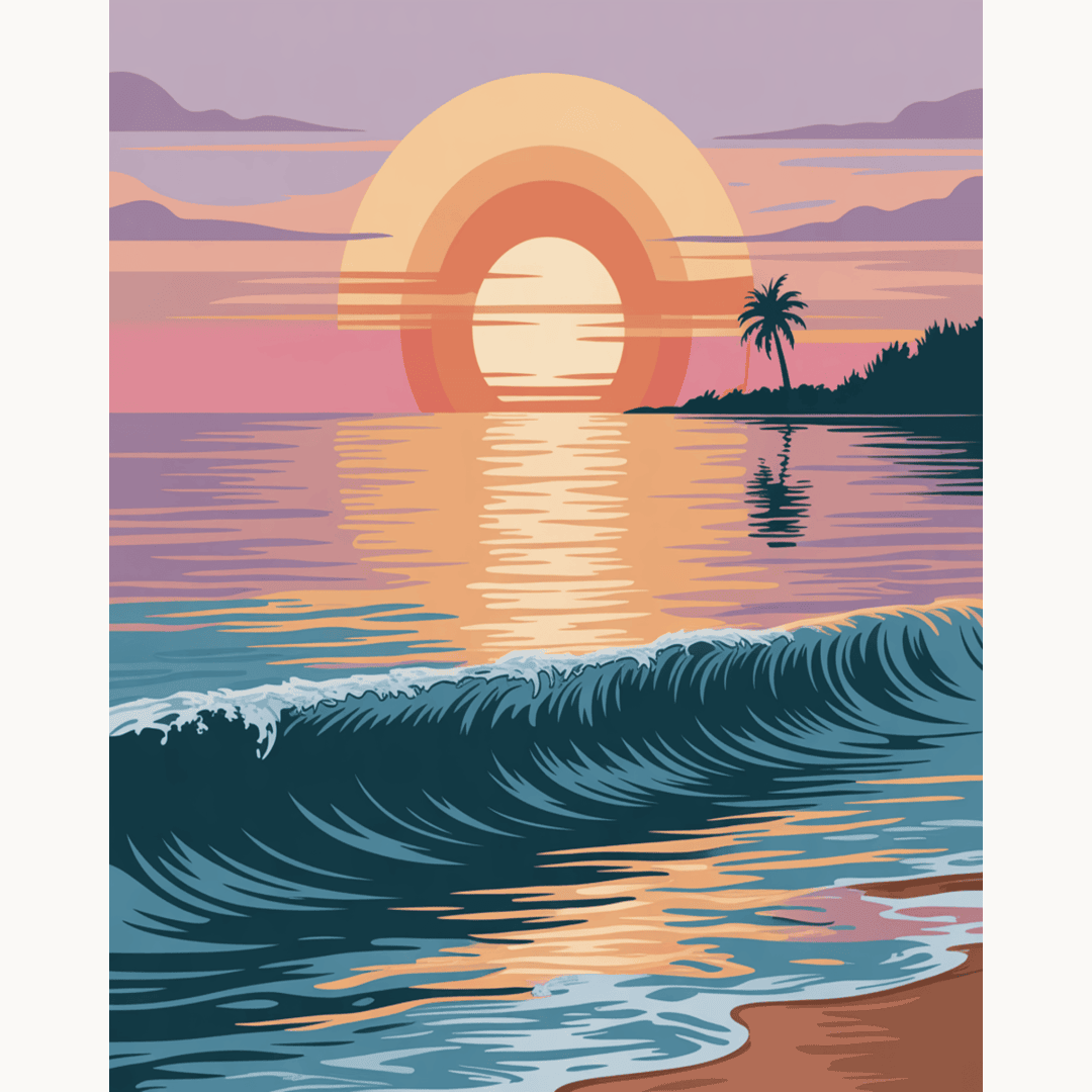 Waves At Sunset